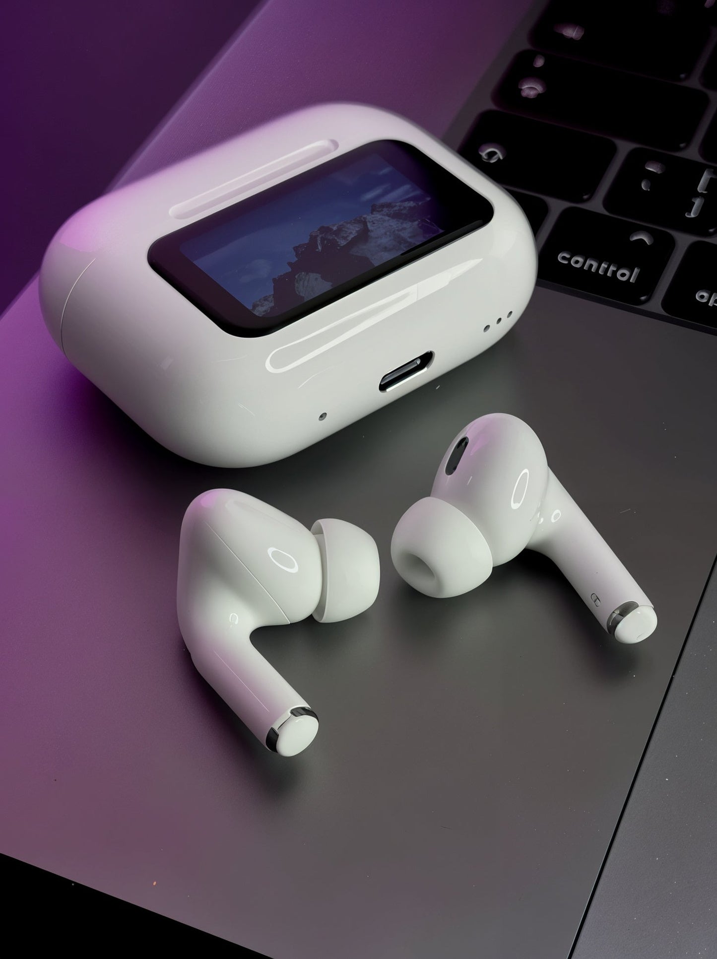 Smart touch wireless earbuds with smart screen