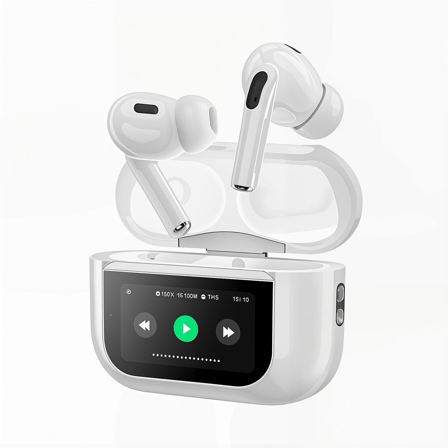 Smart touch wireless earbuds with smart screen