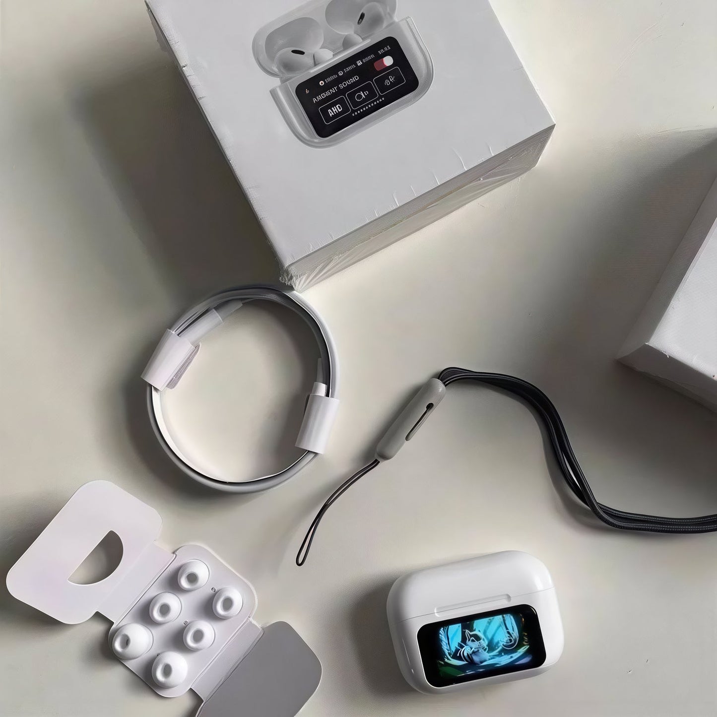Smart touch wireless earbuds with smart screen