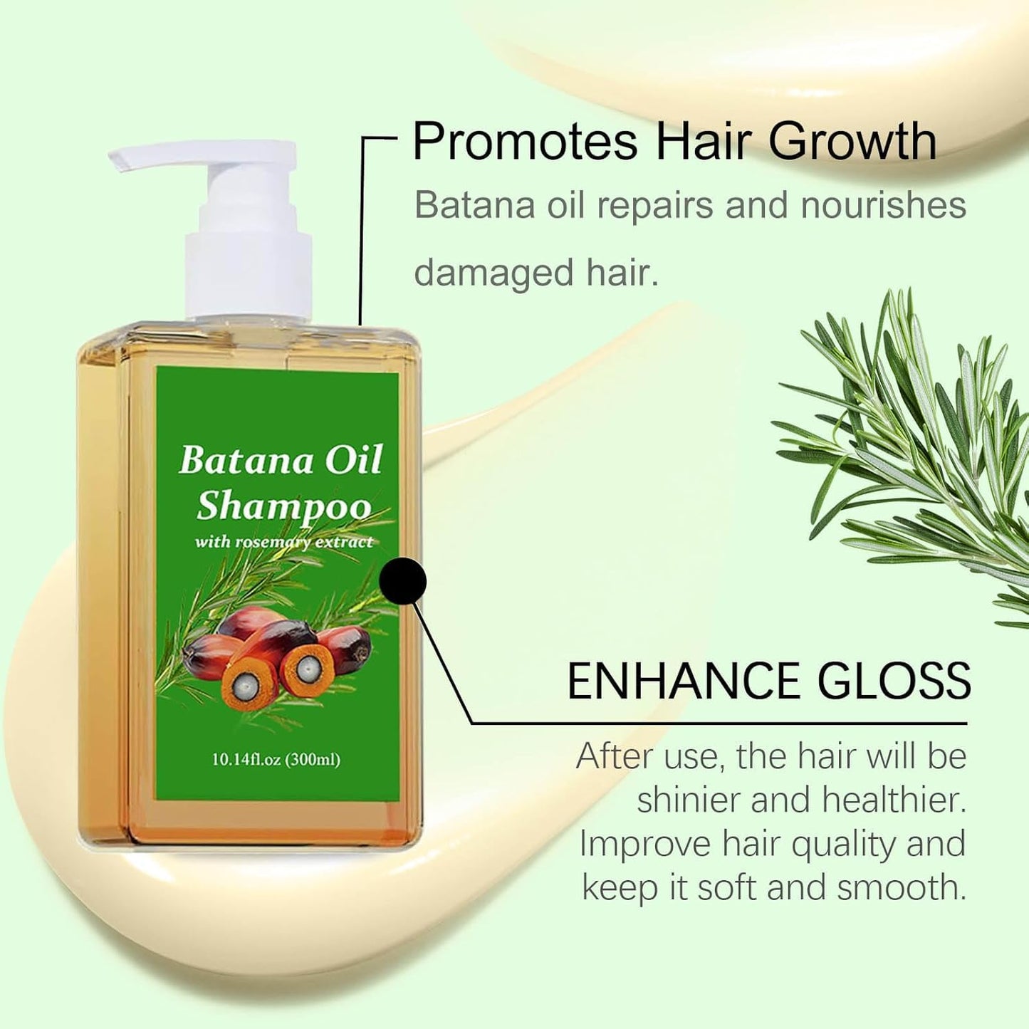 Batana Oil Shampoo for Hair Growth with Rosemary Extract 🌱✨ (100% Pure & Natural) - Buy 1 Get 1 Free