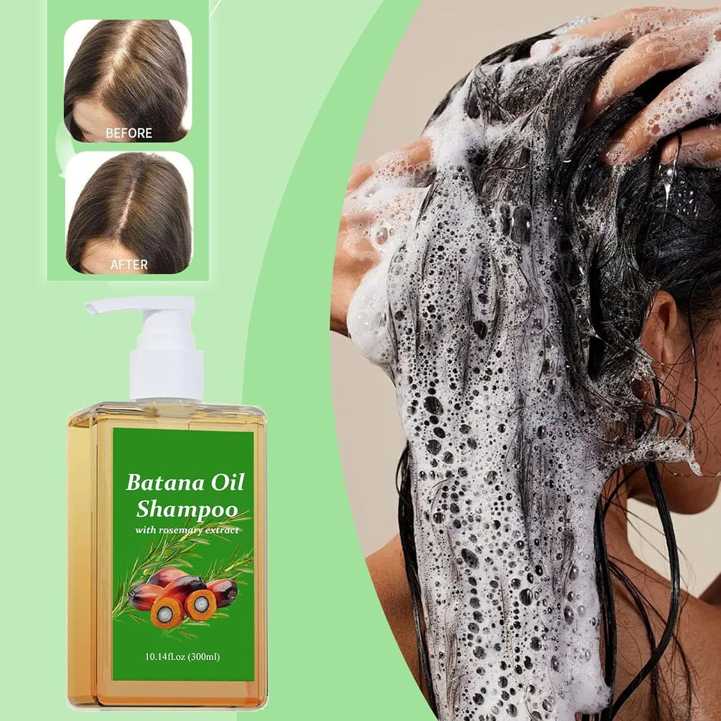 Batana Oil Shampoo for Hair Growth with Rosemary Extract 🌱✨ (100% Pure & Natural) - Buy 1 Get 1 Free