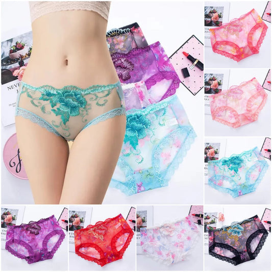 Antibacterial cotton panty with lace embroidery (Pack of 7)