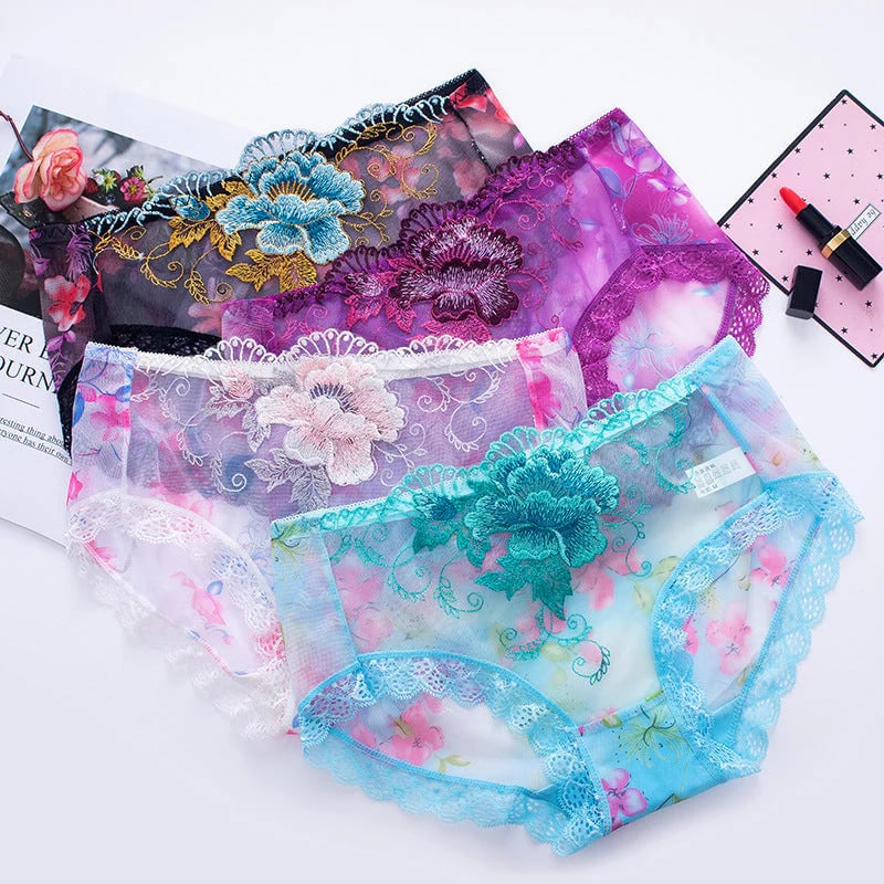 Antibacterial cotton panty with lace embroidery (Pack of 7)