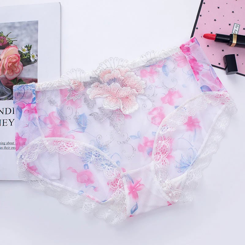 Antibacterial cotton panty with lace embroidery (Pack of 7)