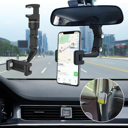 360° Car Rearview Mirror Phone Holder