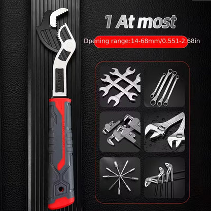 Self-Locking Multi-Function Wrench Set, Chrome-Vanadium Steel, Wear-Resistant, Anti-Slip Handle